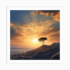 Lone Tree In The Desert Art Print