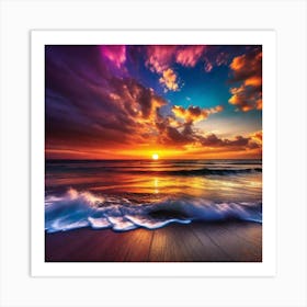 Sunset On The Beach 148 Art Print