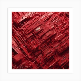 Red Circuit Board Art Print