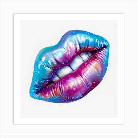 Holo Colorful Lips Art Print