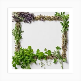 Frame Of Herbs 26 Art Print