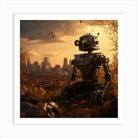 Robot In A Post apocalyptic world 1 Art Print