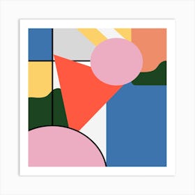 Mondrian Shapes Square Art Print