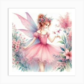 Beautiful Pink Fairy Art Print