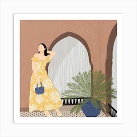 Woman In A Yellow Dress Art Print