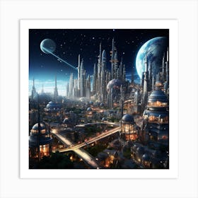 Futuristic City 1 Art Print