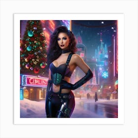 Cyberpunk Christmas 3 Art Print