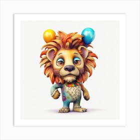 Clown Lion Art Print