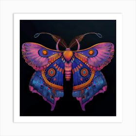 Psychedelic Moth 1 Art Print