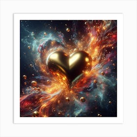 Gold heart 1 Art Print