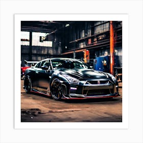 Garage Nissan GTR R35 Art Print