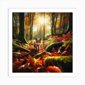 Fox In The Forest Art Print