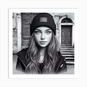 Black And White Drawing Art Print