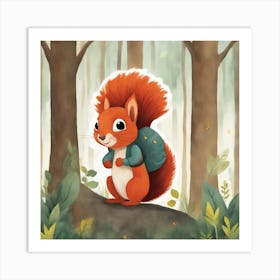 Squirrel In The Woods Art Print