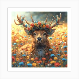 Deer In The Meadow Art Print