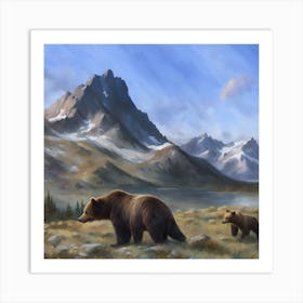 Grizzlies of the Northern Rockies Art Print