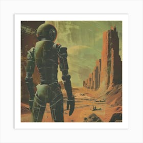 Retro Cyborg looking into the Distance Art Print