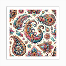 Colorful paisley pattern 3 Art Print