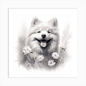 Samoyed drawing 1 Art Print