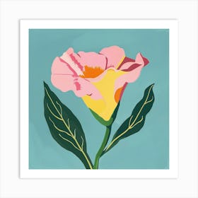 Lisianthus 1 Square Flower Illustration Art Print