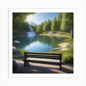 Bench In The Park Art Print