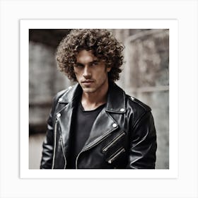 Man With Curly Hair Art Print