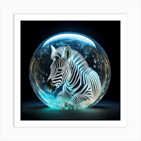 Firefly Bioluminescent Baby Zebra Sleeping In A Floating Bubble 6617 (2) Art Print