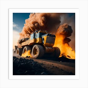 Buldozer Fire (5) Art Print