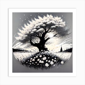 Tree In The Snow Art Print