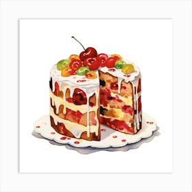 Cherry Cake Art Print