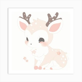 Kawaii Deer Art Print