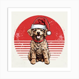 Santa Dog Art Print