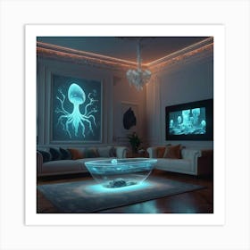 Octopus Living Room Art Print