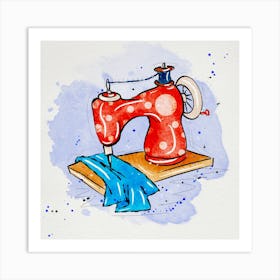 Sewing Machine Watercolor Illustration Art Print