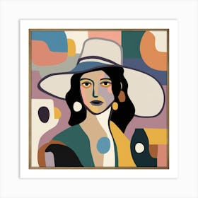 Woman In A Hat 16 Art Print