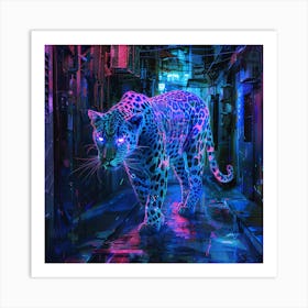 Neon Leopard Art Print