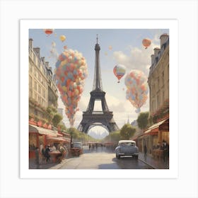 Paris Skyline Art Print