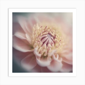 A Close Up Of A Delicate Woman Bud Just Beginning To Bloom, With Soft Petals And Hints Of Vibrant Co (2) Art Print