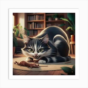 A Charming Illustration Of A Sneaky Cat Crouched L 51cdltg4rgqs9g6t3cvljq K Avtaj6qdazb2qinfqdjw Art Print