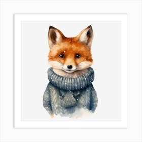 Fox In A Sweater Art Print