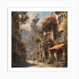 Street In The City Art Print