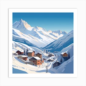 Winter Village Art Print