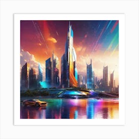 Futuristic Cityscape 80 Art Print