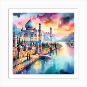 Taj Mahal Painting 3 Art Print