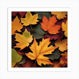 Autumn's Symphony of Leaves 11 Art Print