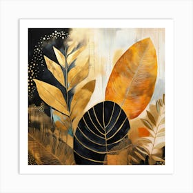 Gold Leaves Art Print