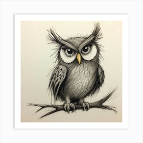 Owl Drawing 1 Art Print