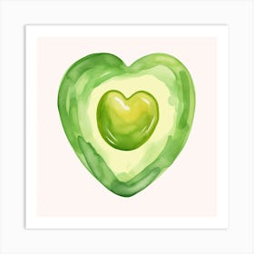 Avocado Heart Art Print