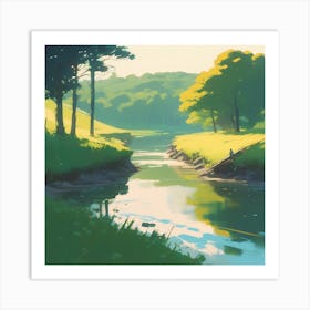 River In The Countryside 10 Art Print