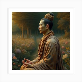 Buddha In The Forest 2 Art Print